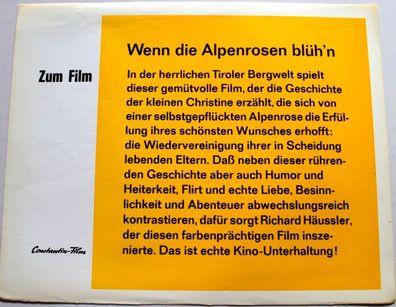 Wenn die Alpenrose blühn Christine Kaufmann Original Kinoaushangfoto 30x24cm 8