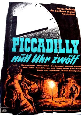 Piccadilly null Uhr zwölf KIaus Kinski Original Deutsches Kinoplakat A1 84x60cm