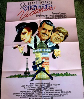 Victor Vikcoria Julie Andrews James Garner Filmposter Original Kinoplakat 60/84