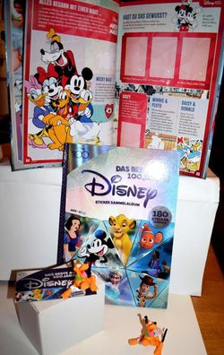 Walt Disney Das Beste aus 100 Jahre Stickeralbum plus Pluto Figur u. 180 Sti