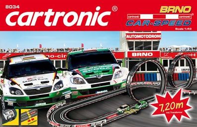 Cartronic Car-Speed "BRNO" 7,20 m Rennbahn + 2 Rallye-Fahrzeuge Modellautos