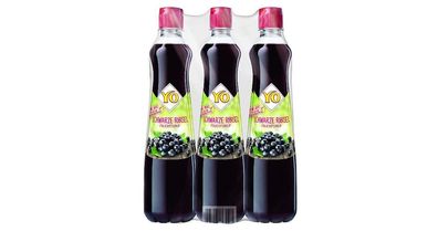 Yo Sirup Schwarze Ribisel, ohne Süßungsmittel, Vegan je 700 ml 4 Stückzahlen