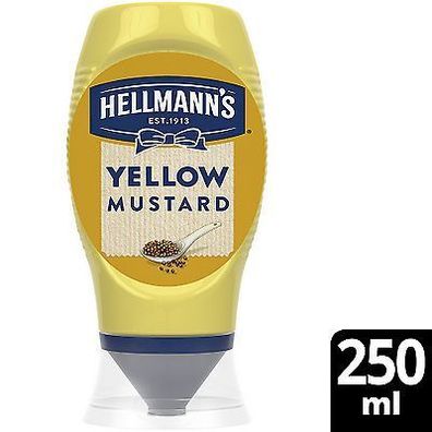 Hellmann´s Senf Yellow Mustard Mittelscharfer Senf 250 ml Squeezer 3 Stückzahlen