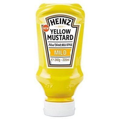 Senf Yellow Mustard Mild Heinz American 220ml 3 Stückzahlen Perfekt zu Hot Dog