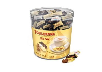 Toblerone Mix Box Minis 1 x 904g Dose Feine Schweizer Schokolade in drei Sorten