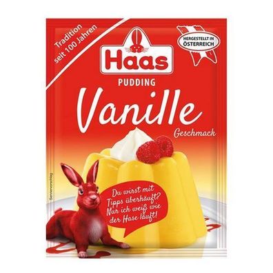 Puddingpulver Fruchtpudding Vanillegeschmack von Haas aus Österreich 3x37g Vegan