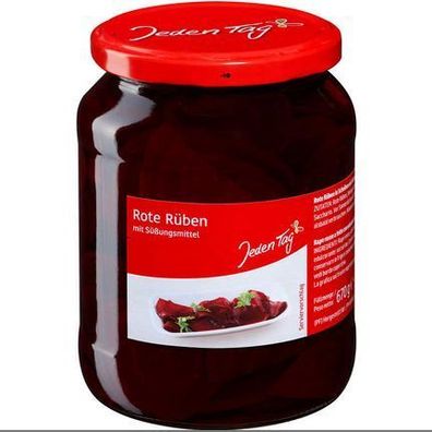 Rote Rüben in Scheiben mit Süßungsmittel, pasteuri 670 g 3 Varianten/ Stückzahlen