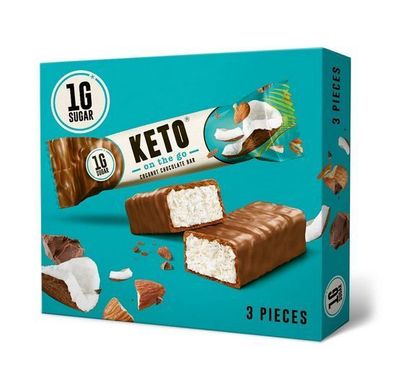 Schokoriegel Kokos Schoko KETO Ketogene Lebensmittel - Coconut Chocolate 3X30g