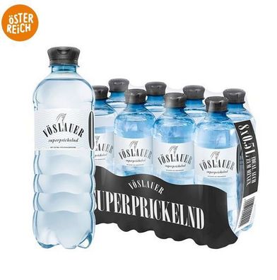 Vöslauer Mineralwasser SuperPrickelnd für Cocktails / Hugo 0,5L 5 Stückzahlen