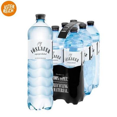 Vöslauer Mineralwasser SuperPrickelnd für Cocktails / Hugo 1,5L
