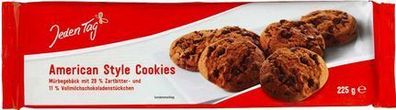 Cookies Mürbegebäck American Style mit 29% Zartbitter- und 11% Vollmilchschokola