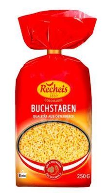 Buchstabeneinlage für Suppen von Recheis Nudeln Österreichische Qualität 250g