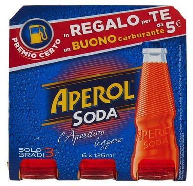 Aperol Soda, 3% (6 x 0,125 L) fertig gemixten APEROL Soda - 3 Varianten