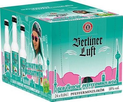 Berliner Luft Pfefferminzlikör 0.02 l x 24 Flaschen - Party, Gastro, Bar