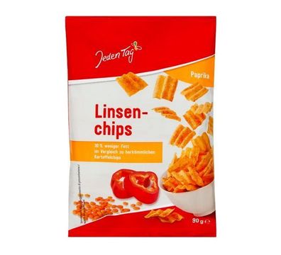 Linsen-Chips Paprika Knabbergebäck gebacken 4 Varianten