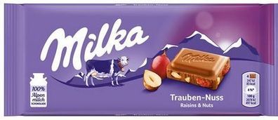 Milka Trauben-Nuss Schokolade Zartschmelzende Alpenmilch Schokolade 4 Varianten