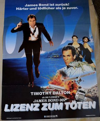 James Bond 007 Lizenz zum Töten Timothy Dalton A1 84 x 60cm Original Kinoplakat