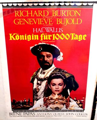 Königin für 1000 Tage Richard Burton A1 84 x 60cm Original Kinoplakat