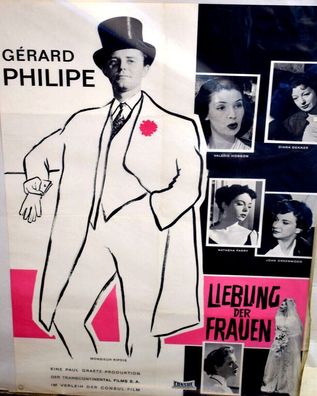 Liebling der Frauen Gerard Philipe Filmposter A 1 Original Kinoplakat 60/84