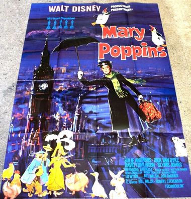 Mary Poppins Julie Andrews Walt Disney Filmposter A 1 Original Kinoplakat 60/84