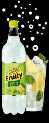 Lemon Mint Erfrischungsgetränk Schweppes Fruity 1l fruchtig Vegan