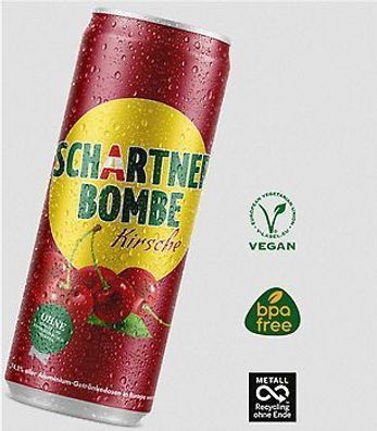 Limo Getränk Saft Kirsche Schartner Bombe aus Österreich Vegan 0,33l Dosen