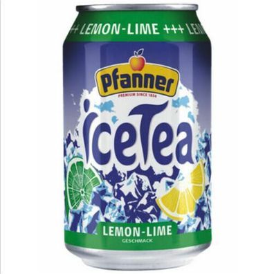 Pfanner Eistee Lemon-Limette 24 x 0.33l Vegan Österreichische Qualität