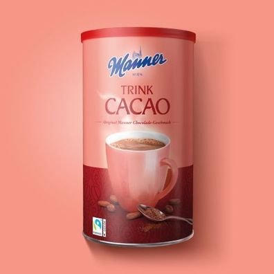 Manner Trink Cacao Kakao Trinkschokolade Kakaopulver 450g - Vegan 3 Stückzahlen