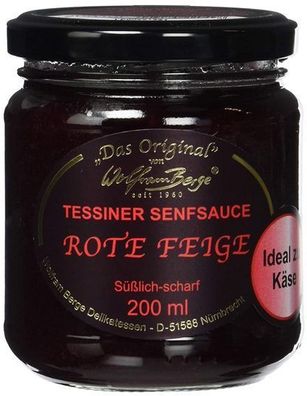 Original Tessiner Rote Feigen Senfsauce 200ml Glas scharf-süß Laktosefrei