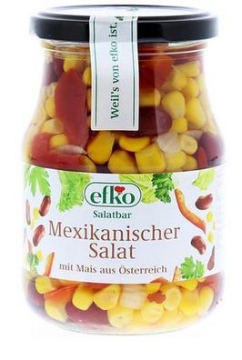 Mexikanischer Salat Gemüsemischsalat Efko Österreichische Qualität Vegan 330g Glas