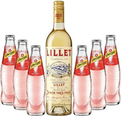 Lillet Blanc und 6 Schweppes Wild Berry 17% Vol. 0,75l - Sommeraperitif-Set