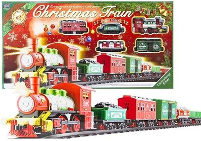 Eisenbahn Set mit 430cm Schienen Lokomotive Lok 6 Waggons Spielzeug fér Kinder