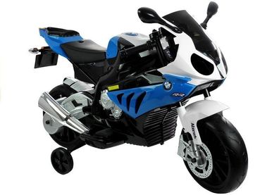 Elektromotorrad fér Kinder BMW S1000RR Blau Ledersitz EVA-Reifen Motorrad