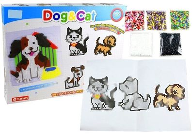 Mosaik kreatives Set Kunststoffperlen Hund und Katze Set fér Kinder