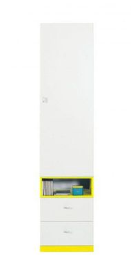 Jugendzimmer - Schrank "Geel" 24, Weiß / Gelb - Abmessungen: 195 x 45 x 40 cm (H