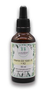 Vitamin D3 + K2 Tropfen = 50ml MK7 Hochdosiert - das Sonnenvitamin
