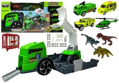 Set Truck mit Dinosaurier-Transporter