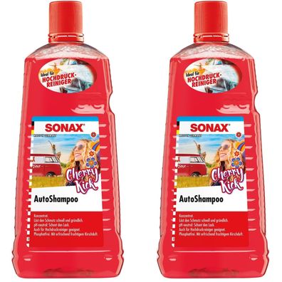 2x Sonax Auto-Shampoo Konzentrat 4L Flasche Cherry Auto-Wäsche Reinigung Pflege