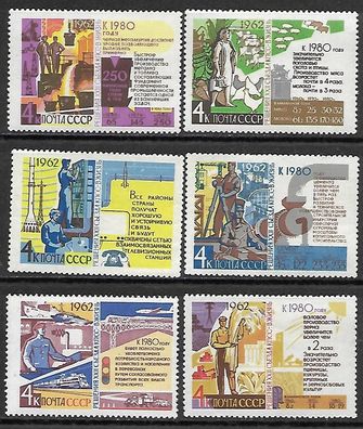 Sowjetunion postfrisch Michel-Nummer 2695-2700