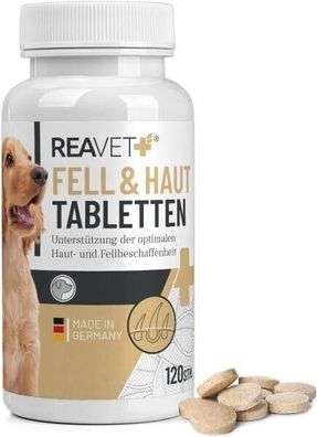 REAVET Fell & Haut Tabletten Hunde 120 Stück - Präbiotika bei Fellproblemen