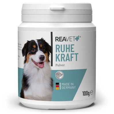 REAVET Hund Beruhigung - Ruhekraft Pulver 100g I Natur Hunde Beruhigungsmittel