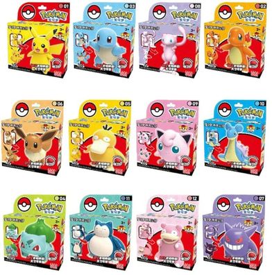 Pokémon Figur mit Pokeball - 12 verschiedene Pokémon Figuren - Sammlerstücke