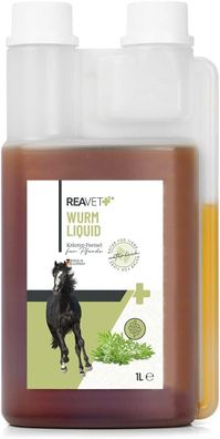 ReaVET Wurm Liquid für Pferde und Ponys 1L Naturprodukt nach Wurmbefall und Wu