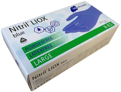 Nitril® LIOX, antimikrobieller Untersuchungshandschuh aus Nitril, BLAU, puderfrei, La