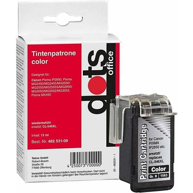 dots color Tintenpatronen ersetzen Canon CL-546XL
