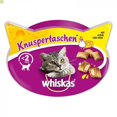 8 x Whiskas Snack Knuspertaschen Huhn &amp; Käse 60g