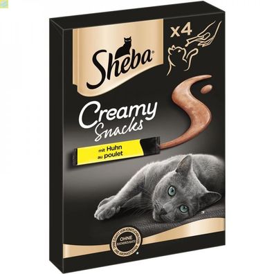 11 x Sheba Creamy Snacks mit Huhn 4x12g