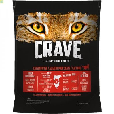Crave Cat Trockenfutter Rind &amp; Huhn 750 g