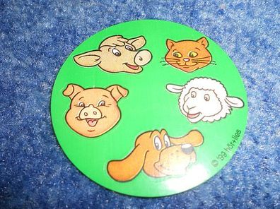 Sticker / Aufkleber -5 kleine Tierköpfe