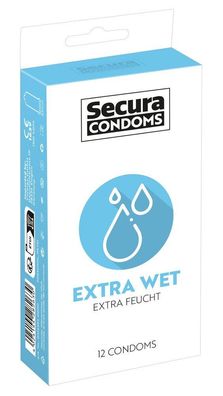 12er Packung Kondome extra Wet/ extra feucht Secura Präservative Präser